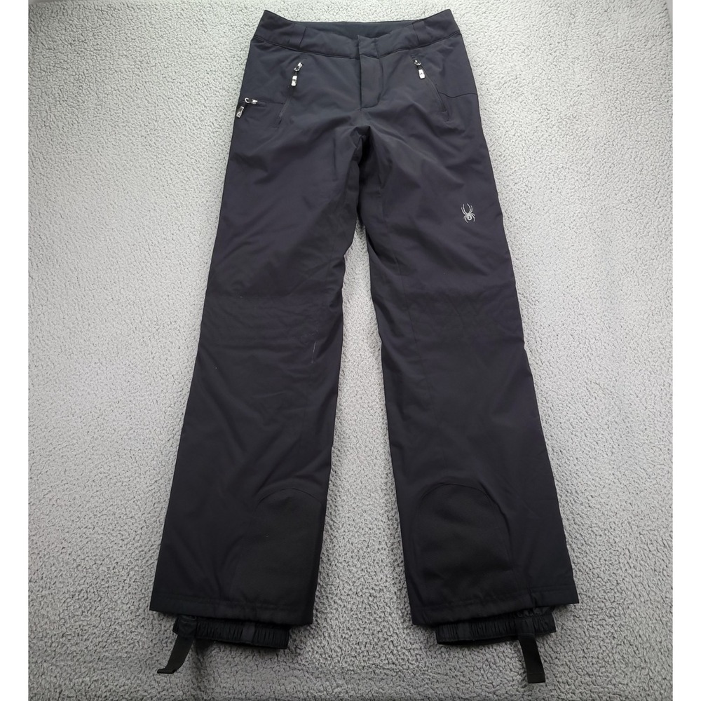 SPYDER Pant Size 8 Black Mid Rise Lined Snowboarding Ski Waterproof 28x31